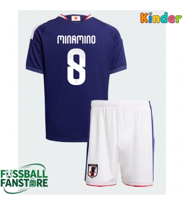 Japan Takumi Minamino #8 Replik Heimtrikot Kinder WM 2026 Kurzarm (+ Kurze Hosen)